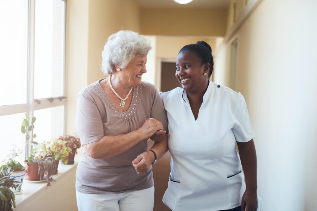 Caregiver Linking Arms